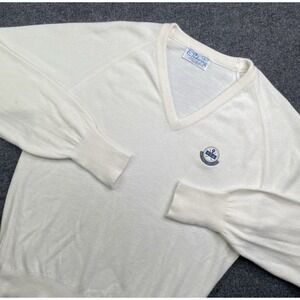 Vintage Pickering Active Sportswear Sweater Men's L Golf Club Cream V Neck